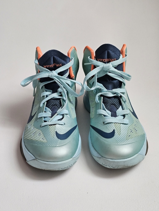 Nike Zoom Hyperfuse 2013 Glacier Ice Teal Orange Basketball Shoes Men’s US 7